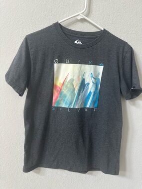 Quiksilver Charcoal Tee with White Logo